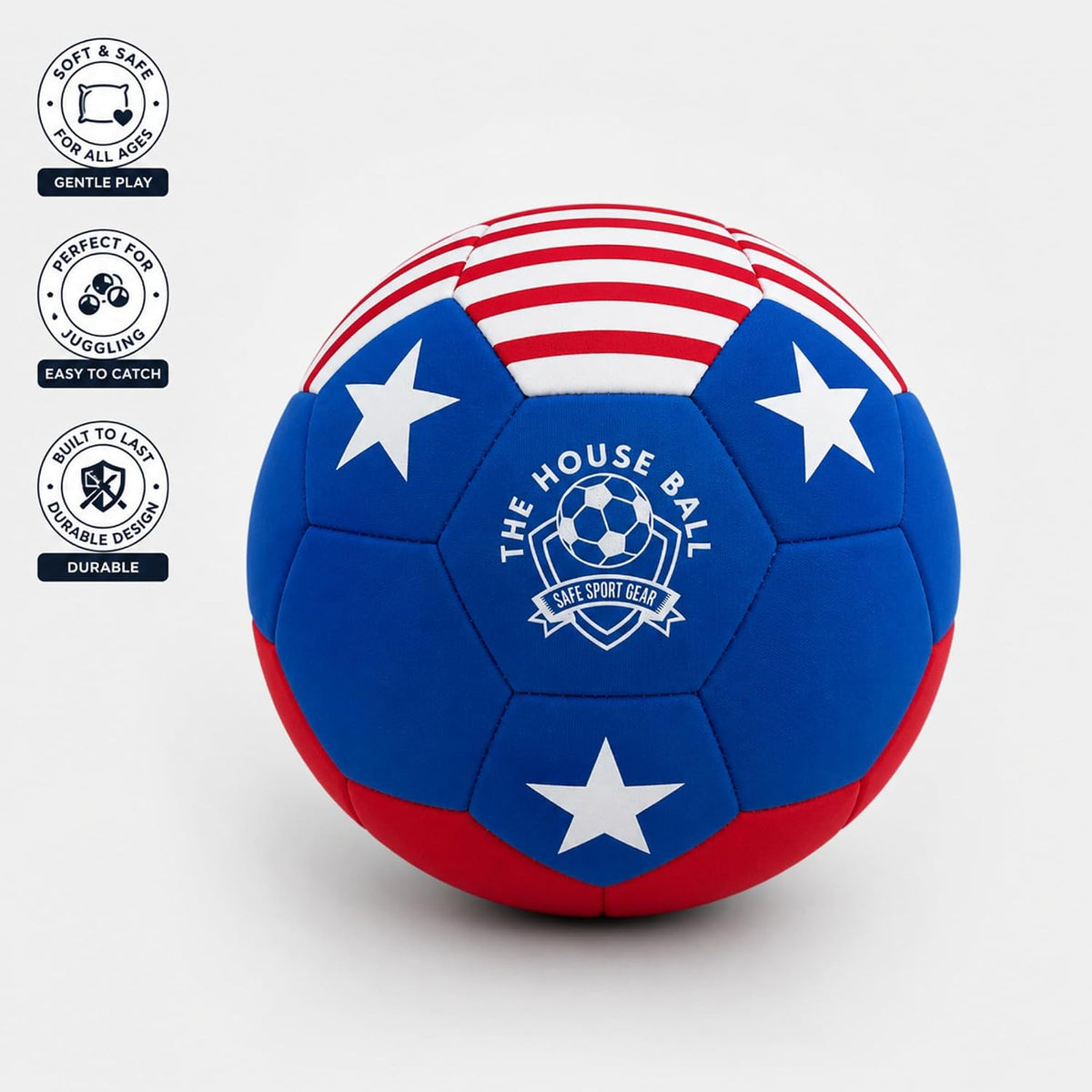 The House Ball - the Original Soft and Safe Indoor Soccer Ball Size 4 - Created for inside Your Home and Yard - No Scuffs on Walls - Realistic Feel and Weight with a Shock Absorbing Exterior