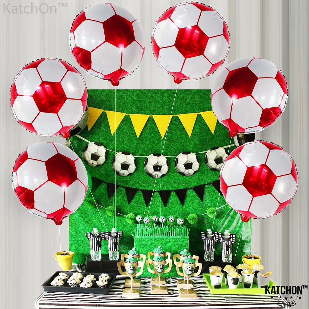 Red Soccer Balloons 18 Inch, Pack of 6