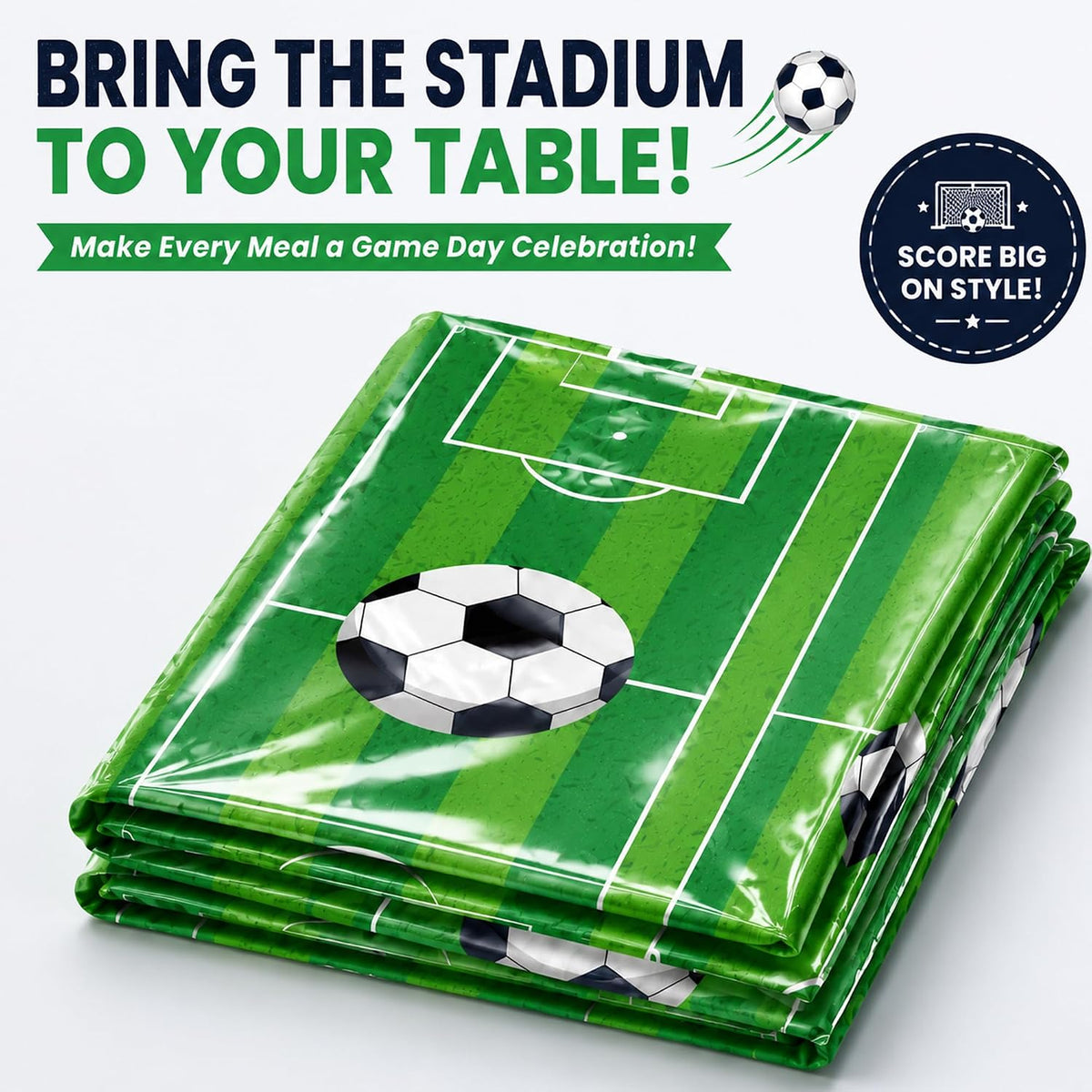 Soccer Party Decorations - 2 PCS Soccer Tablecloth | 2026 World Soccer Cup Merchandise Birthday Party Decorations - Soccer Party Favors Accessories Supplies for Indoor Outdoor Decor