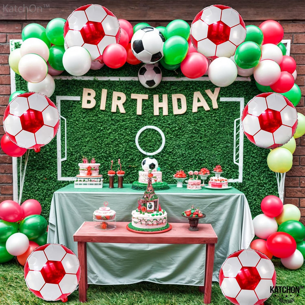 Red Soccer Balloons 18 Inch, Pack of 6