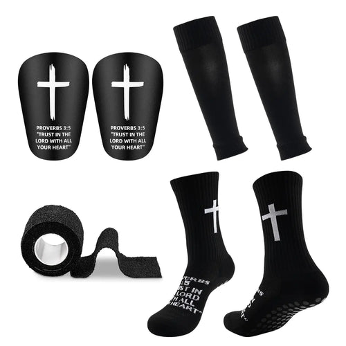 4 Pieces of Football Sports Equipment: Football Socks, Sports Leg Covers, Football Inserts, Sports Bandages, Perfect for Outdoor Sports, Football Enthusiasts – Available in Multiple Colors, Football Accessories, Soccer Accessories, Soccer Gear