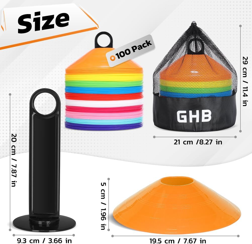 Soccer Cones 25/50/100 Pack Disc Soccer Sport Cones