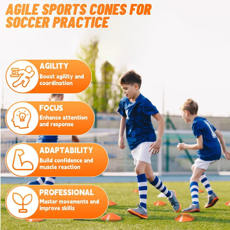 Children'S Portable Football Goals Set (2-Pack, 4X3Ft) - Foldable 450D Thick Oxfords Fabric Soccer Training Kit with Adjustable Agility Ladder, Soccer Ball, 6 Cones, Easy Assembly, Carry-Bag Ready, Skill-Enhancing
