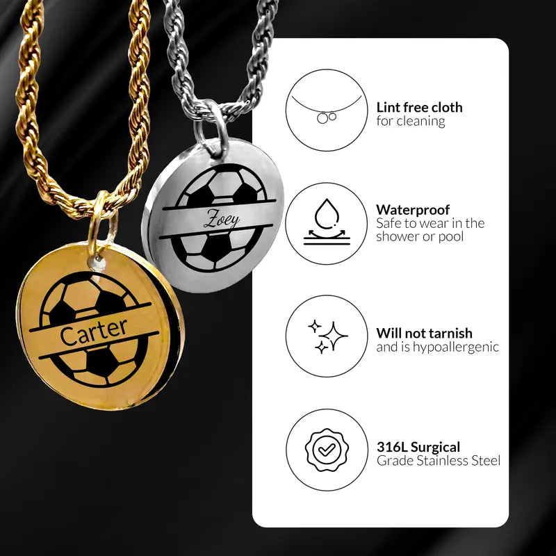 Soccer - Personalized Soccer Pendant Necklace