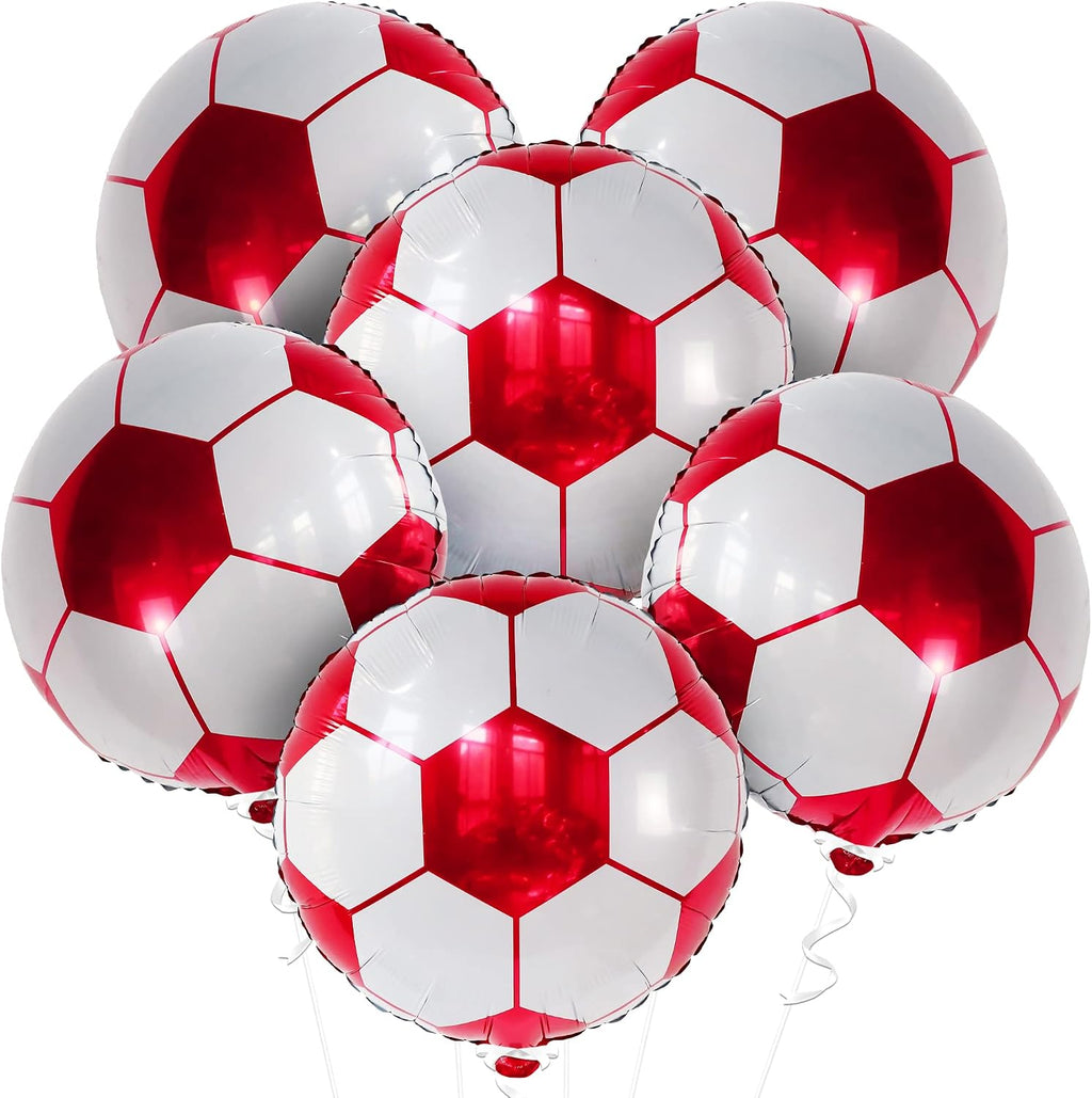 Red Soccer Balloons 18 Inch, Pack of 6