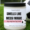 Fragrantcandlesus Handmade Goat-Inspired Scented Soy Wax Soccer Glass Jar Candle - Pink Jersey Design, Smokeless Wick, Honeysuckle Jasmine Fragrance & Aroma, Home Decor Light, Soccer Fan & Coaches Gifts, Household Room Freshener, Soccer Fans, Cozy, Teamma
