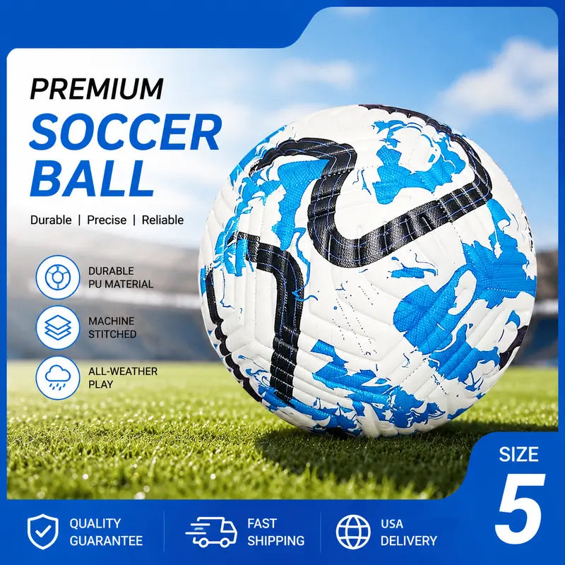 Waterproof PU Soccer Ball,Size 5 Soccer Ball,Football Ball,Youth Training Ball,Professional Soccer Ball,Youth Soccer Ball,Thermo Seamless Soccer Ball,Winning Soccer Gear,Soccer Training Accessory,Soccer Header Trainer, Soccer Fan Accessory,Sports Gift