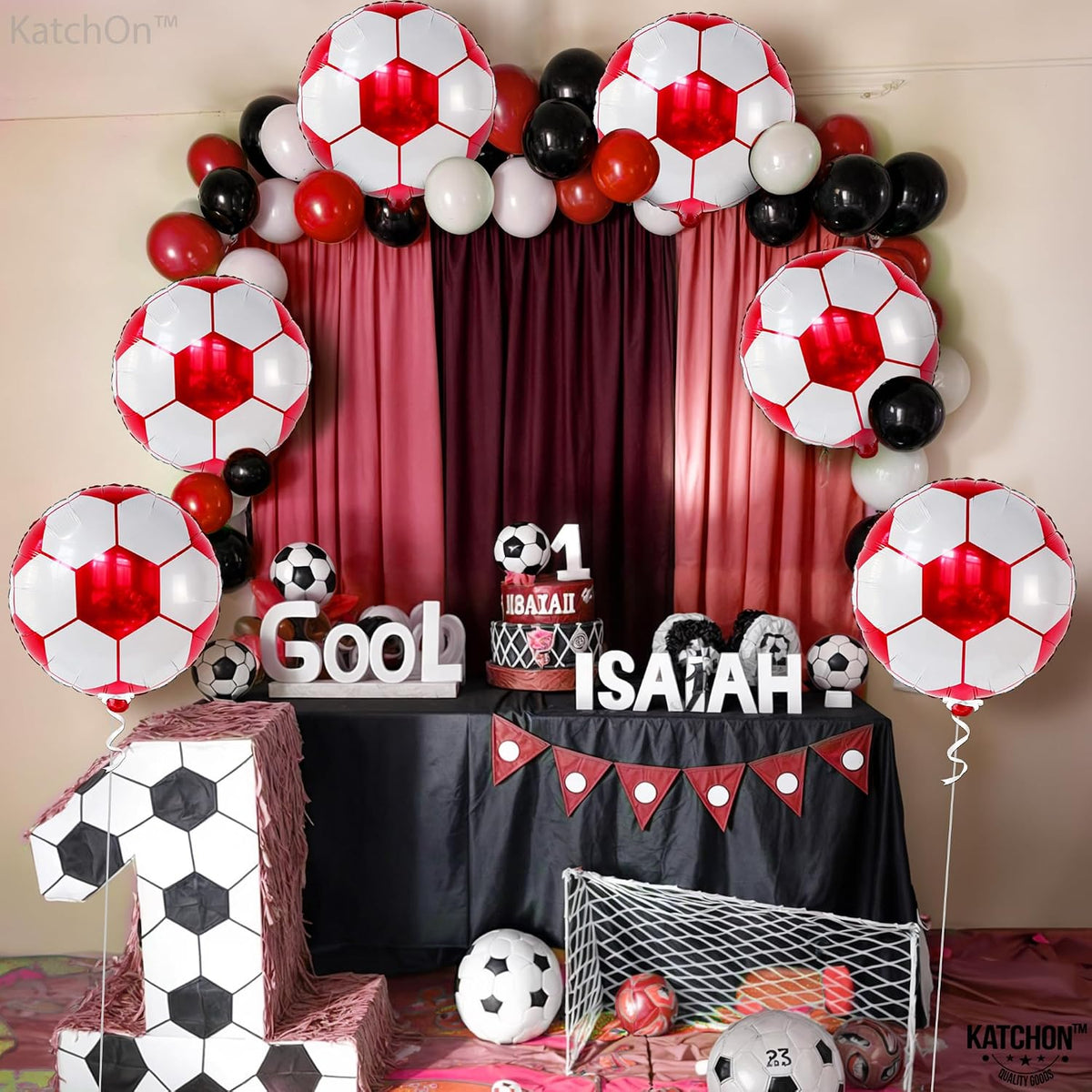 Red Soccer Balloons 18 Inch, Pack of 6