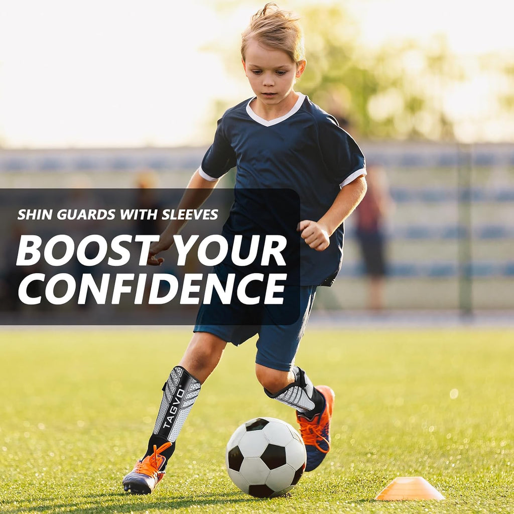 Soccer Shin Guards for Kids Youth Adults, Protective Soccer Equipment for Boys Girls Men, Soccer Shin Pads for Kids