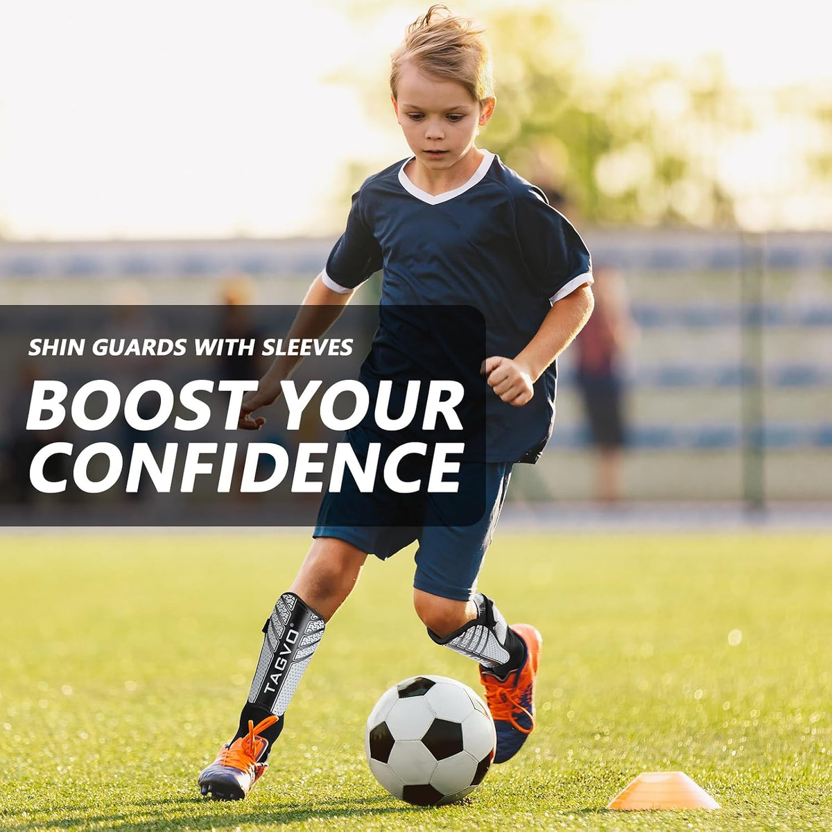 Soccer Shin Guards for Kids Youth Adults, Protective Soccer Equipment for Boys Girls Men, Soccer Shin Pads for Kids
